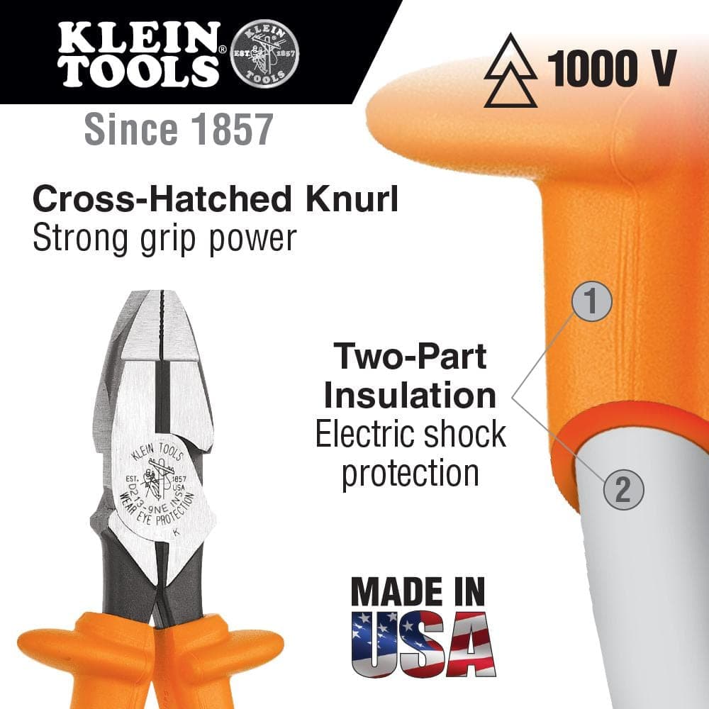 Klein Tools 9 in. Insulated Heavy Duty Side Cutting Pliers (2)
