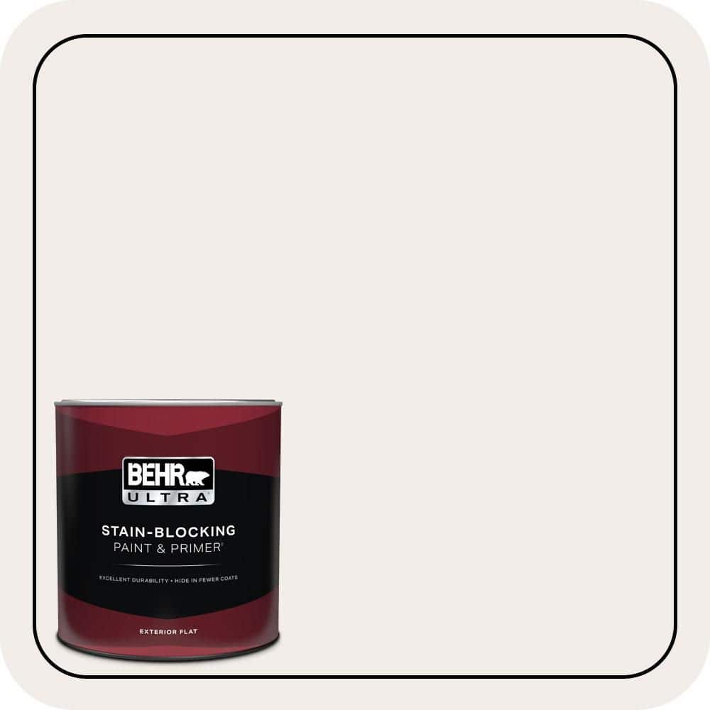 BEHR ULTRA 1 qt. #RD-W10 New House White Flat Exterior Paint & Primer