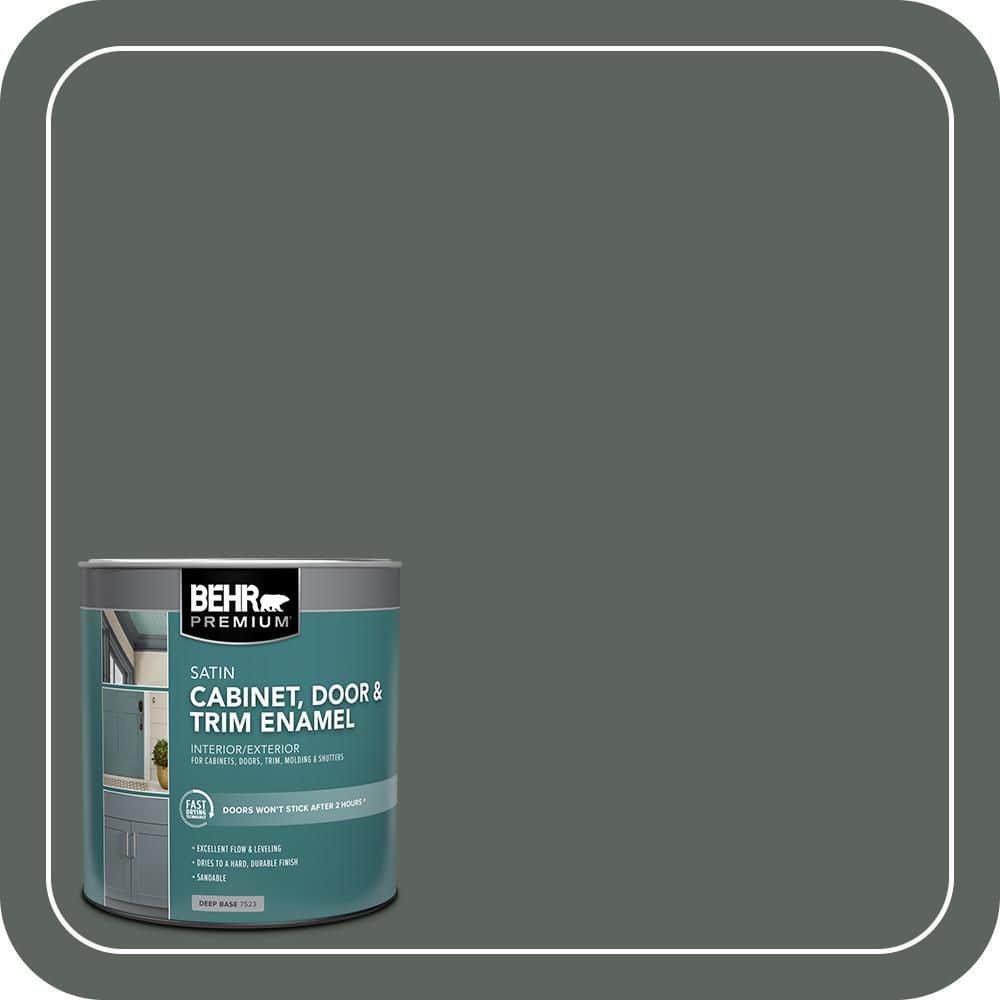 BEHR PREMIUM 1 qt. #PPF-45 Woodland Moss Satin Enamel Interior/Exterior Cabinet, Door & Trim Paint (1)