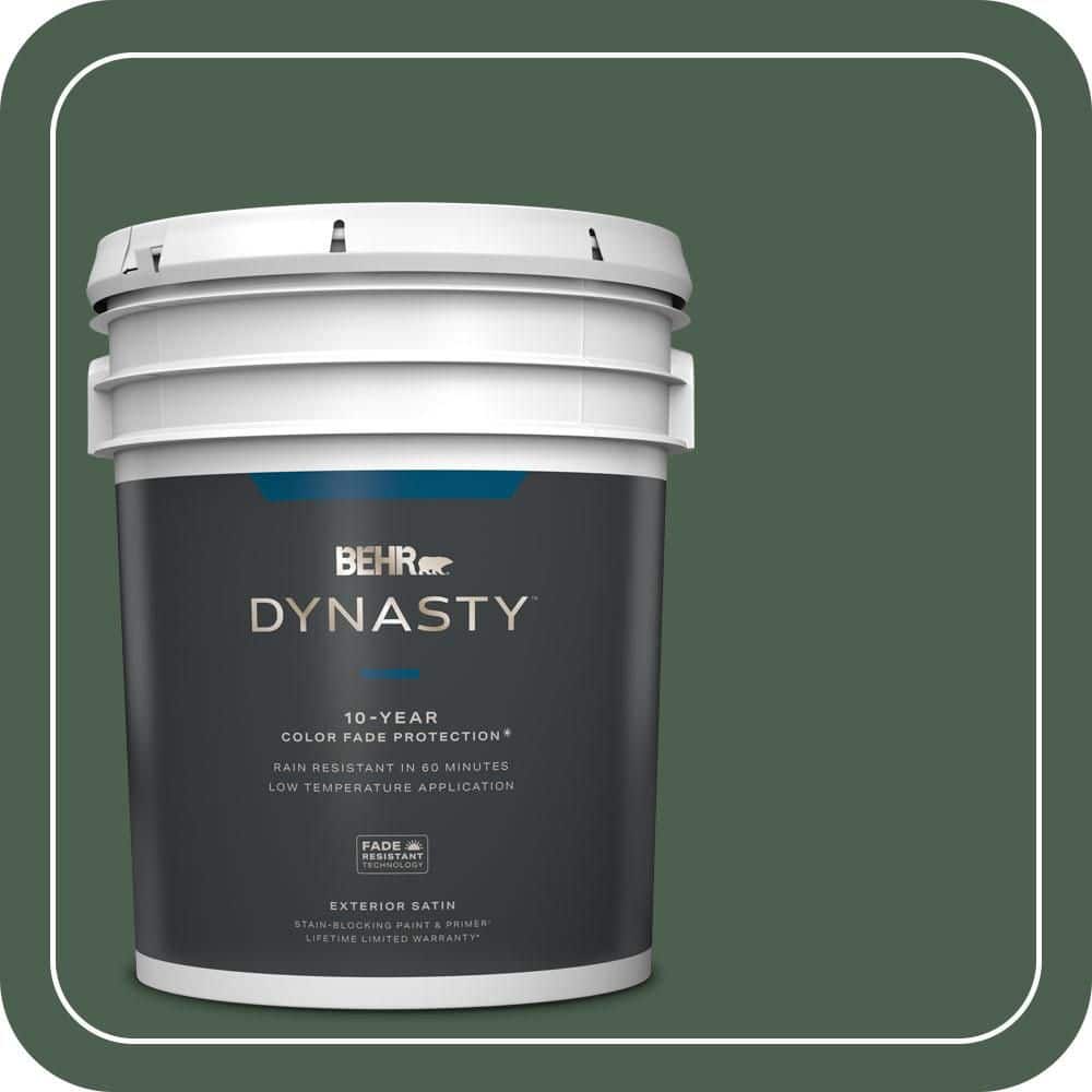 BEHR DYNASTY 5 gal. #N400-7 Vine Leaf Satin Enamel Exterior Stain-Blocking Paint & Primer