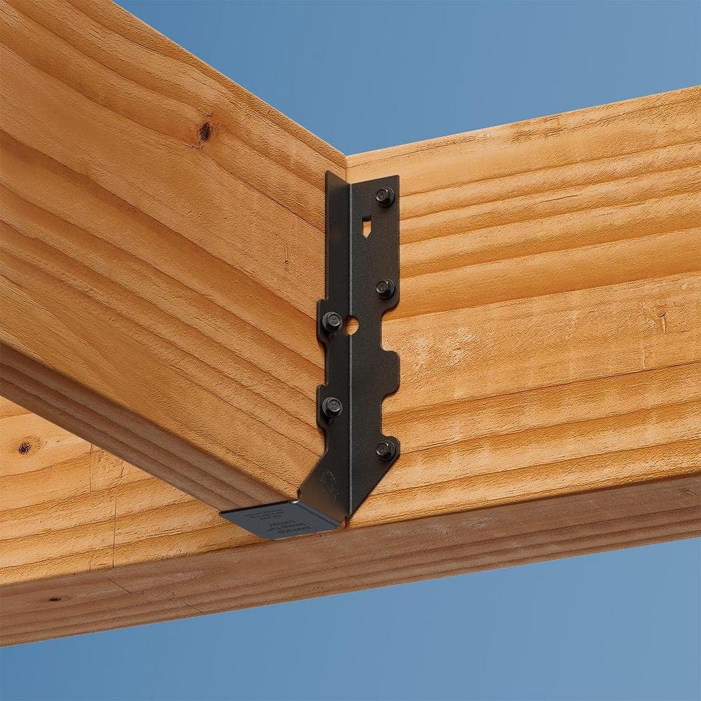 Simpson Strong-Tie Outdoor Accents LUSPC ZMAX, Black Powder-Coated Face-Mount Joist Hanger for 2 x 8 Lumber (2)