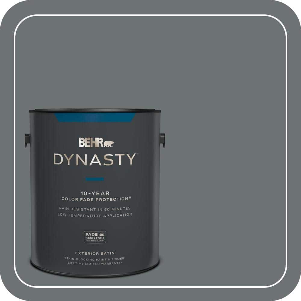 BEHR DYNASTY 1 gal. #MQ5-28 Dawn Gray Satin Enamel Exterior Stain-Blocking Paint & Primer
