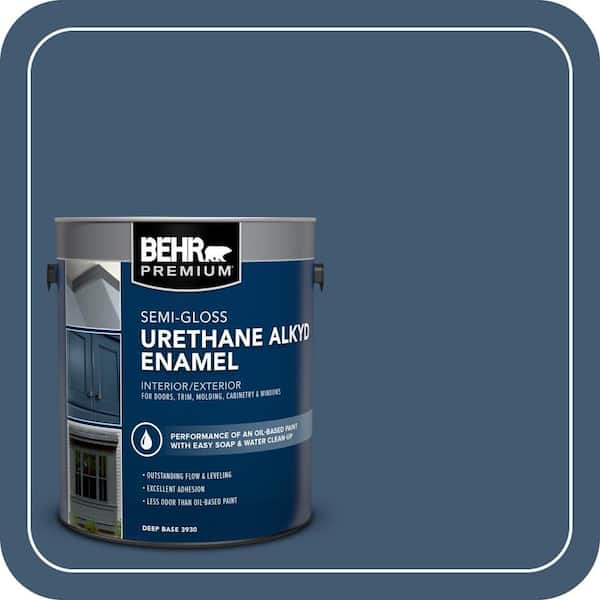 BEHR PREMIUM 1 gal. #S500-7 Infinite Deep Sea Urethane Alkyd Semi-Gloss Enamel Interior/Exterior Paint (2)