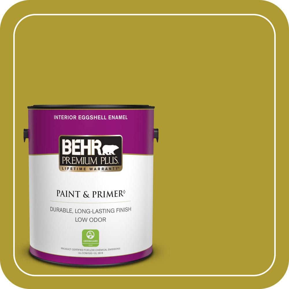 BEHR PREMIUM PLUS 1 gal. #P330-7 Luscious Lime Eggshell Enamel Low Odor Interior Paint & Primer