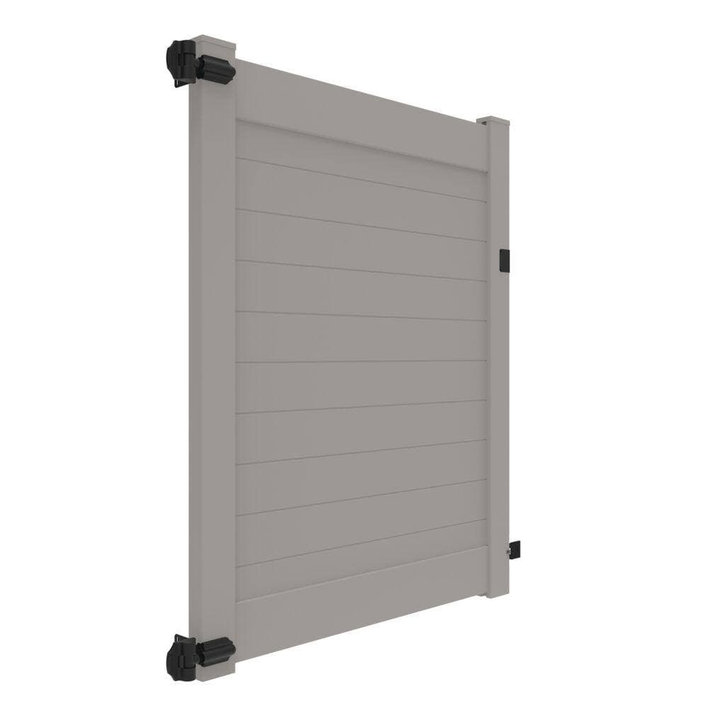 Barrette Outdoor Living Horizontal Fence 6 ft. x 58 in. Gray Vinyl Fence Privacy Gate Kit (3)