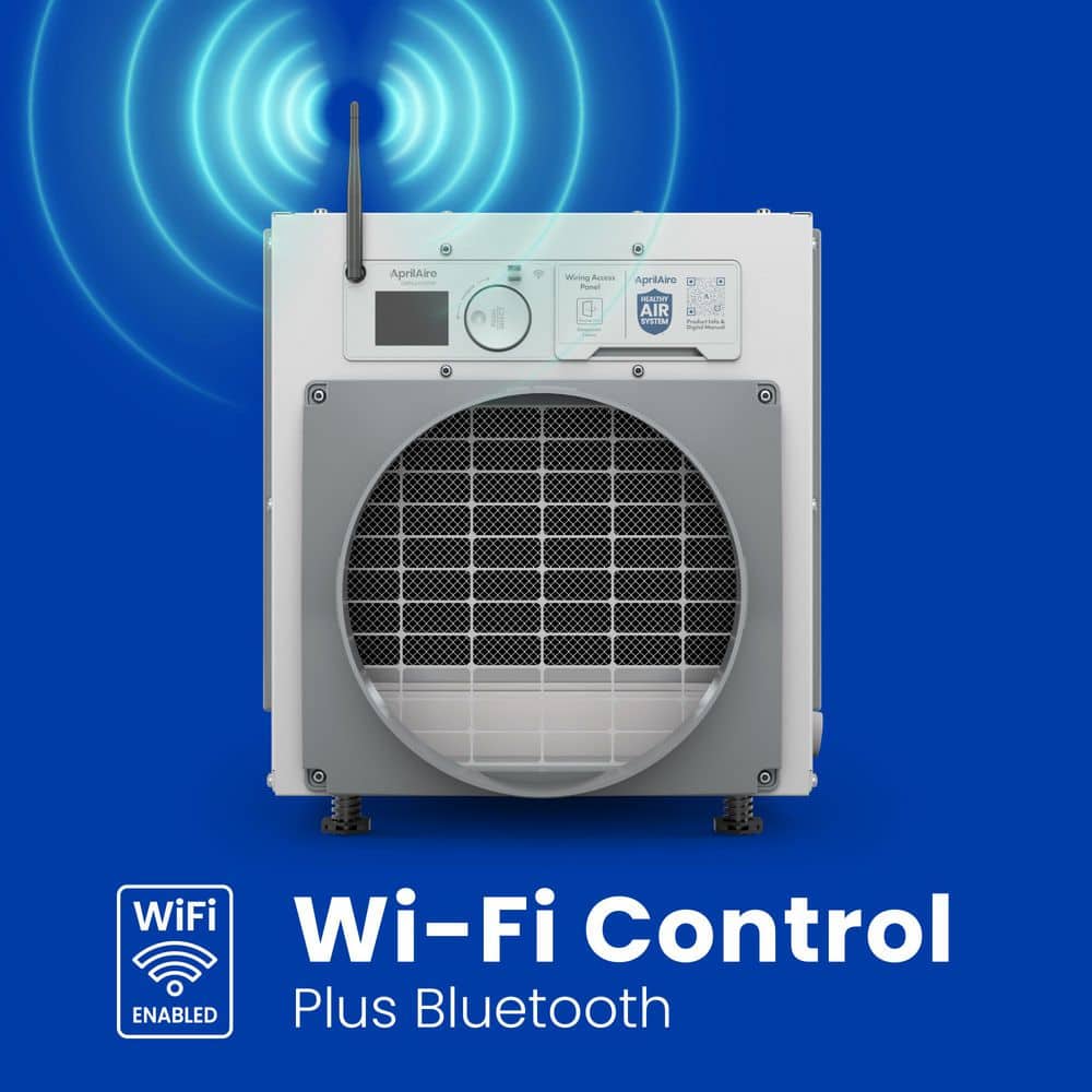 AprilAire Wi-Fi 80 pt. 4,400 sq. ft. Bucketless Dehumidifier in. Gray for Crawl Spaces, Basements, Whole Houses (3)