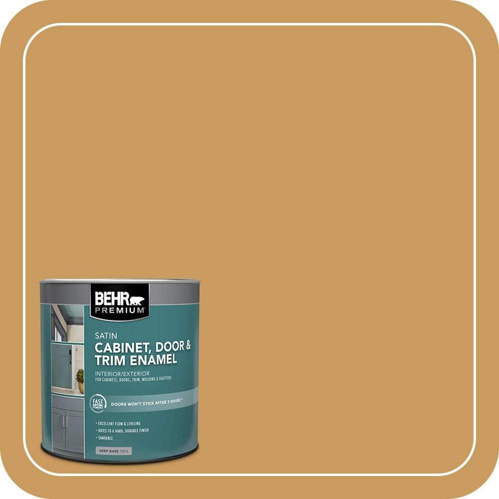 BEHR PREMIUM 1 qt. #M280-6 Solid Gold Satin Enamel Interior/Exterior Cabinet, Door & Trim Paint (1)