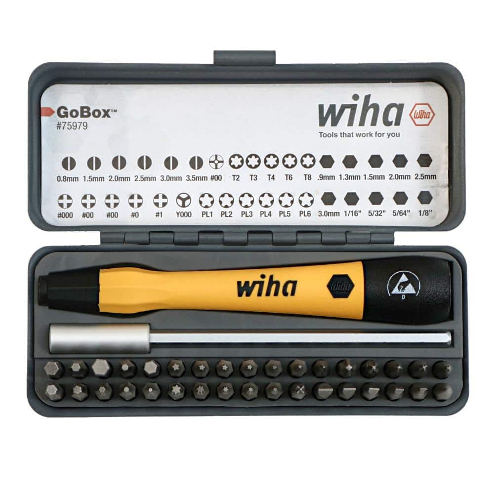 Wiha GoBox Electronics ESD Precision Micro Bit Set (36-Piece) (1)