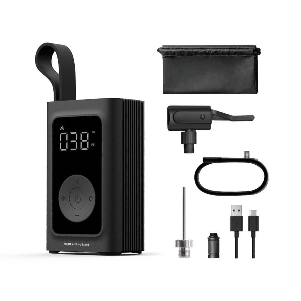 HOTO Air Pump Extend Portable Cordless Electric Tire Inflator with Digital Display for Car Tire Bicycle Motorcycle Ball