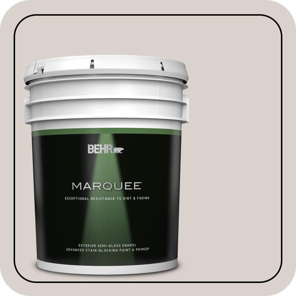 BEHR MARQUEE 5 gal. #N200-1 Moth Gray Semi-Gloss Enamel Exterior Paint & Primer