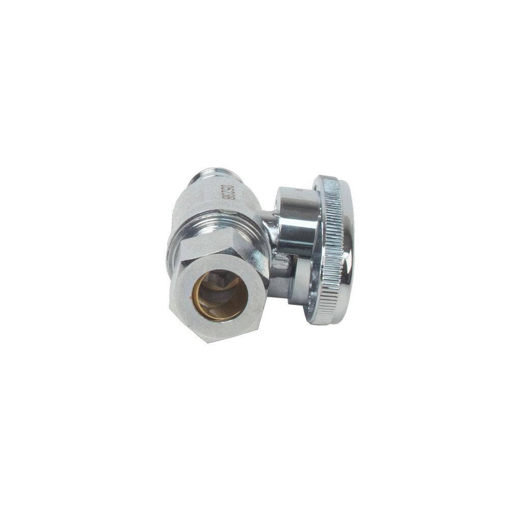 Plumbshop . Nominal Crimp Barb (PEX) 3/8 in. O. D. Compression 1/4 in. Turn Brass Stop (3)
