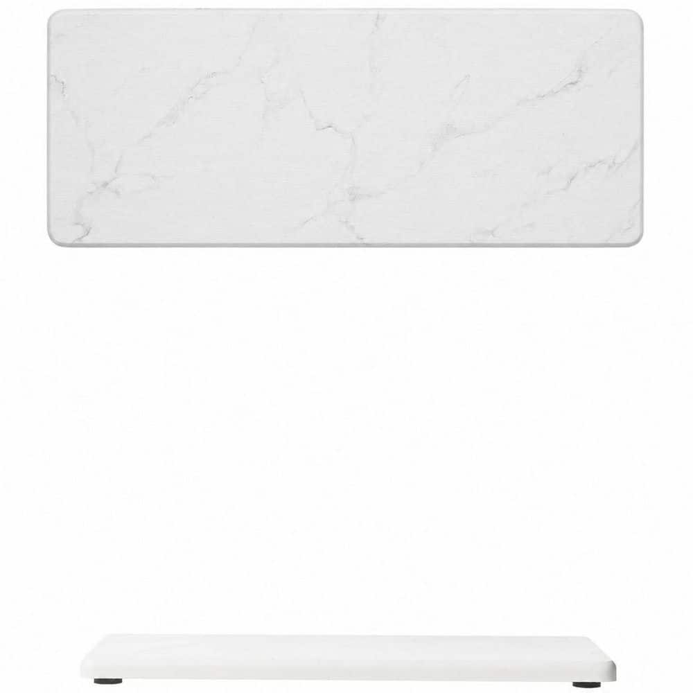 KHKFY Water Absorbing Stone Drying Tray Set, 2-Pack, 9 x 3.5 in. Marble White Printed Pattern for Kitchen and Bath (1)