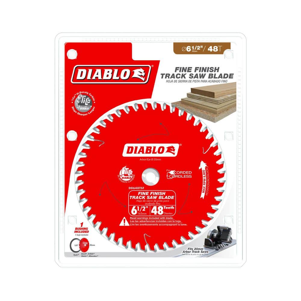 DIABLO 6-1/2 in 48-Tooth Fine Finish and Plywood Track Saw Blade (4)