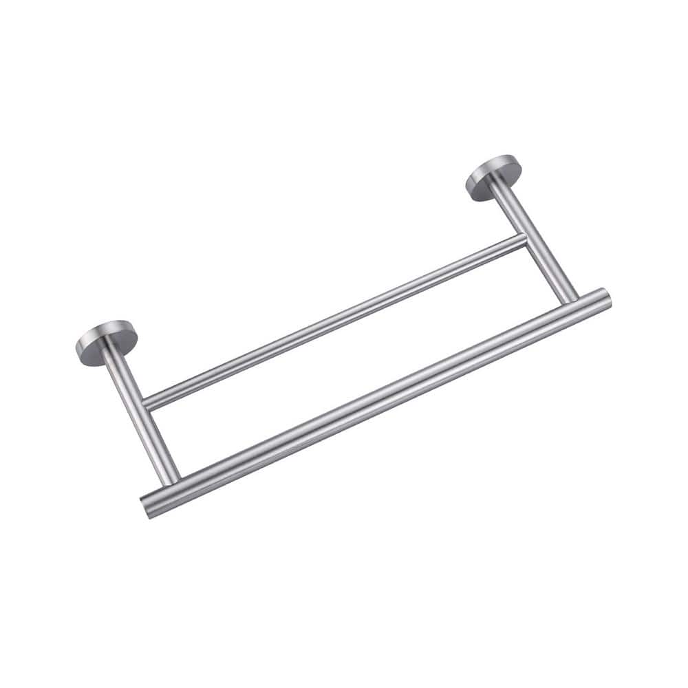 IVIGA Thicken SUS 304 Stainless Steel Double Round Bar Wall Mount Towel Bar Bath Hardware Accessory