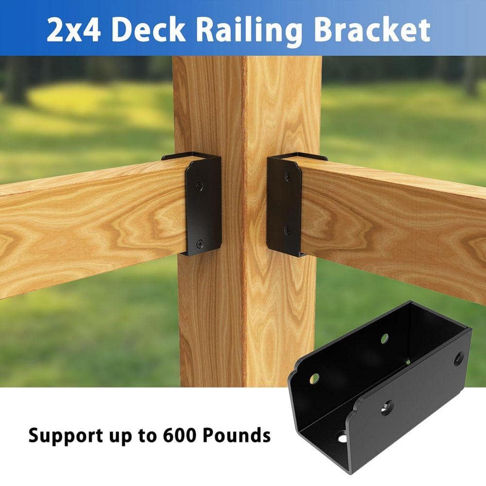 KIWDZFU 2x4 Stainless Steel Deck Railing Brackets Connectors Weatherproof Durable 24-Pack (2)
