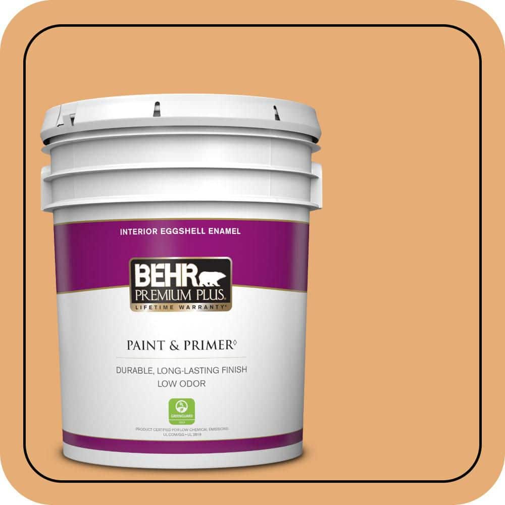 BEHR PREMIUM PLUS 5 gal. #PMD-75 Autumn Gourd Eggshell Enamel Low Odor Interior Paint & Primer