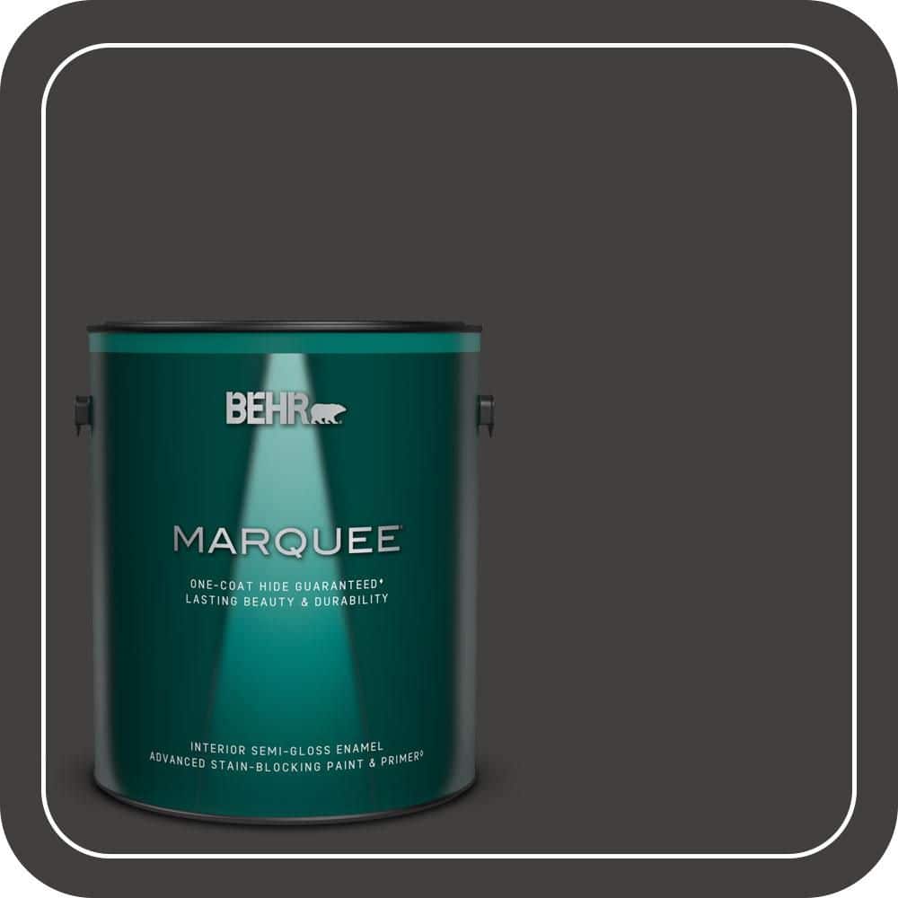 BEHR MARQUEE 1 gal. #N510-7 Blackout One-Coat Hide Semi-Gloss Enamel Interior Paint & Primer (1)