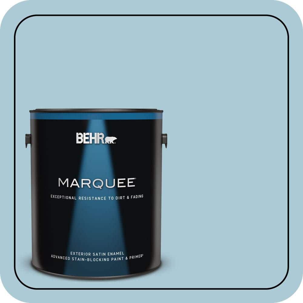 BEHR MARQUEE 1 gal. #S480-2 Sea Wind Satin Enamel Exterior Paint & Primer