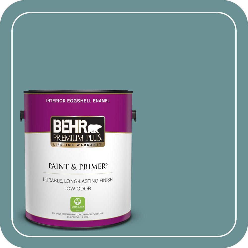 BEHR PREMIUM PLUS 1 gal. #T15-16 Blue Clay Eggshell Enamel Low Odor Interior Paint & Primer