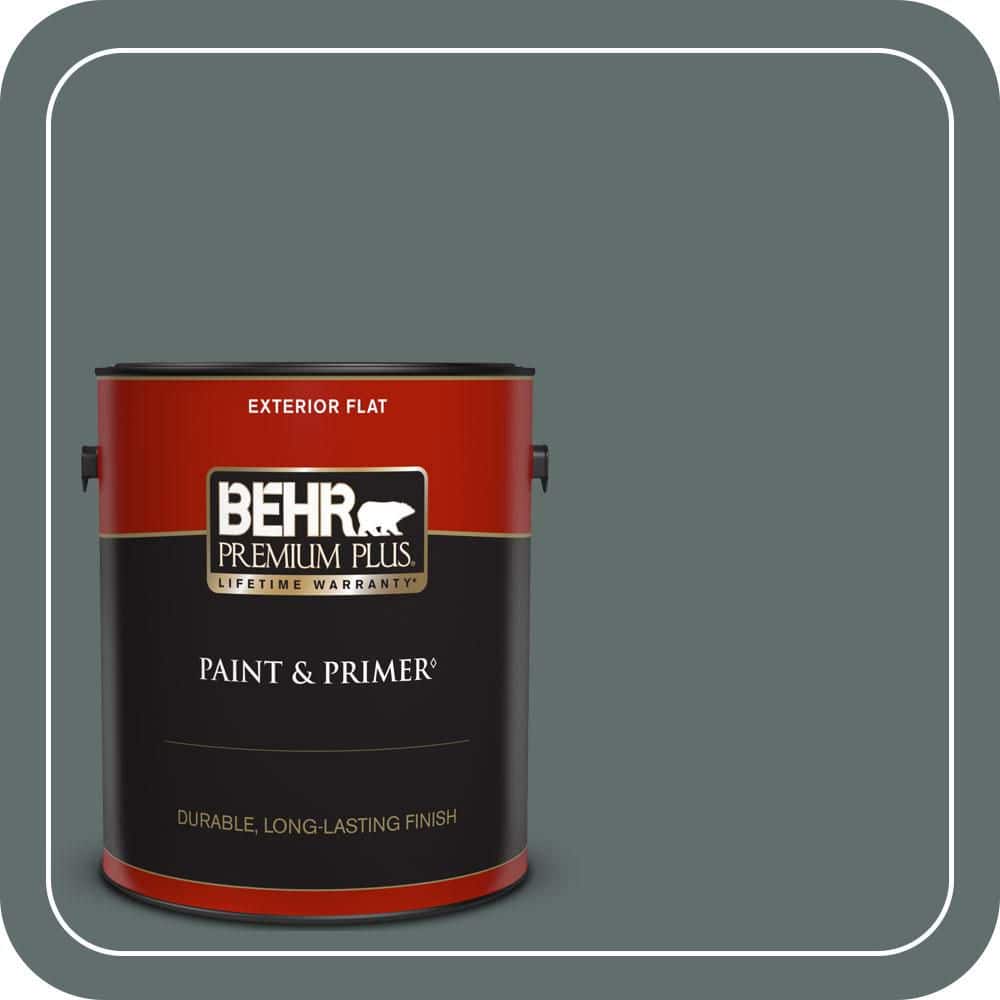 BEHR PREMIUM PLUS 1 gal. #PPU12-19 Mountain Pine Flat Exterior Paint & Primer (1)
