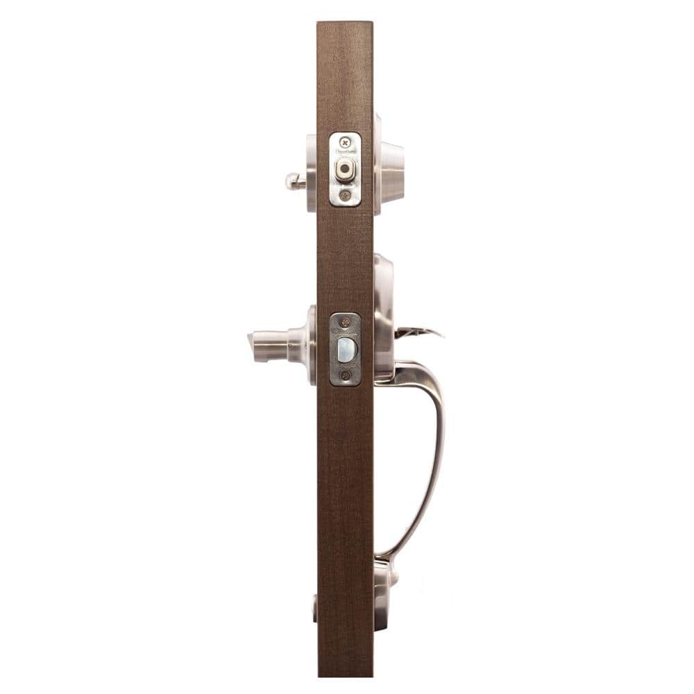 Copper Creek Colonial Satin Stainless Door Handleset and Waverly Handle Trim (3)