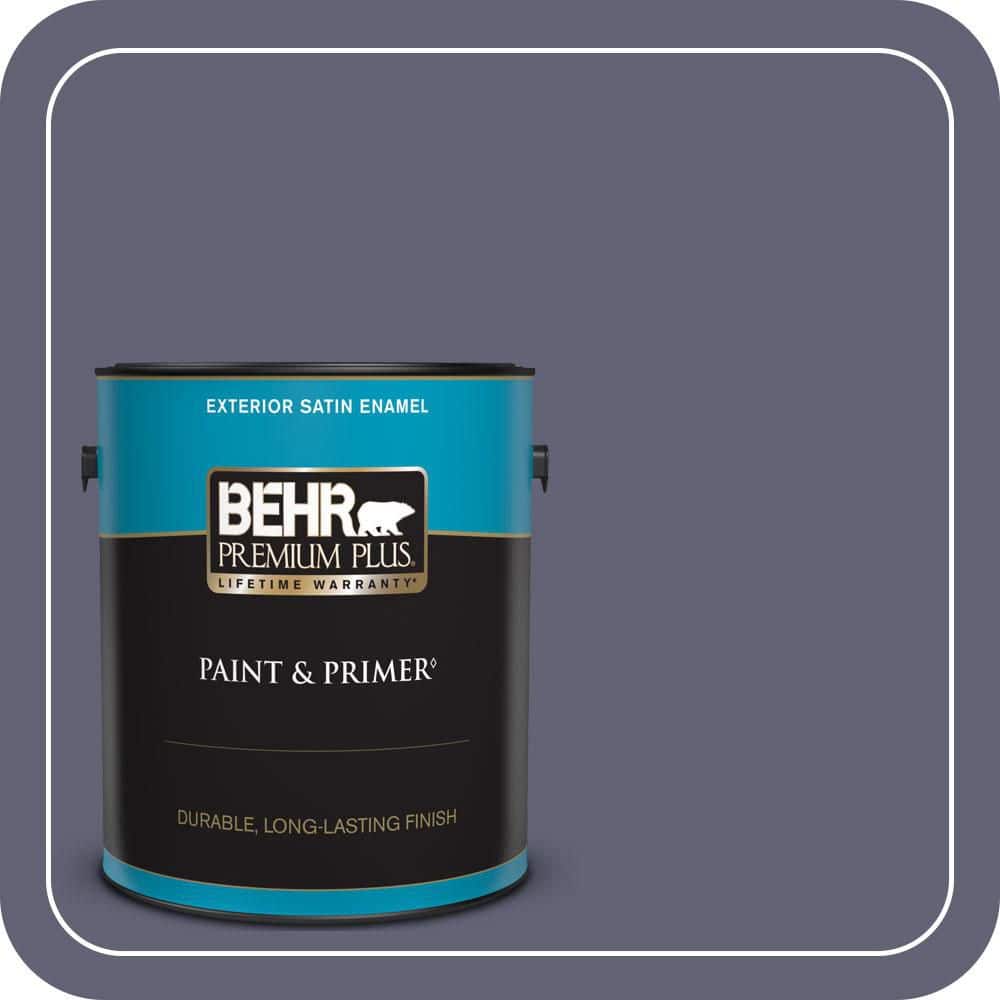 BEHR PREMIUM PLUS 1 gal. #620F-6 Purple Orchid Satin Enamel Exterior Paint & Primer