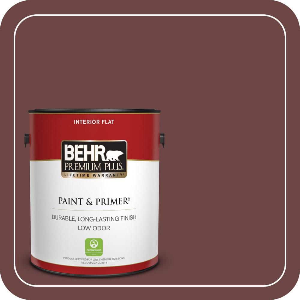 BEHR PREMIUM PLUS 1 gal. #QE-08 Oxford Flat Low Odor Interior Paint & Primer