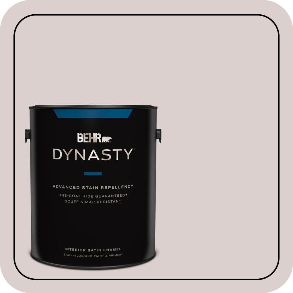 BEHR DYNASTY 1 gal. #N130-1 Pearls and Lace Satin Enamel Stain-Blocking Interior Paint and Primer