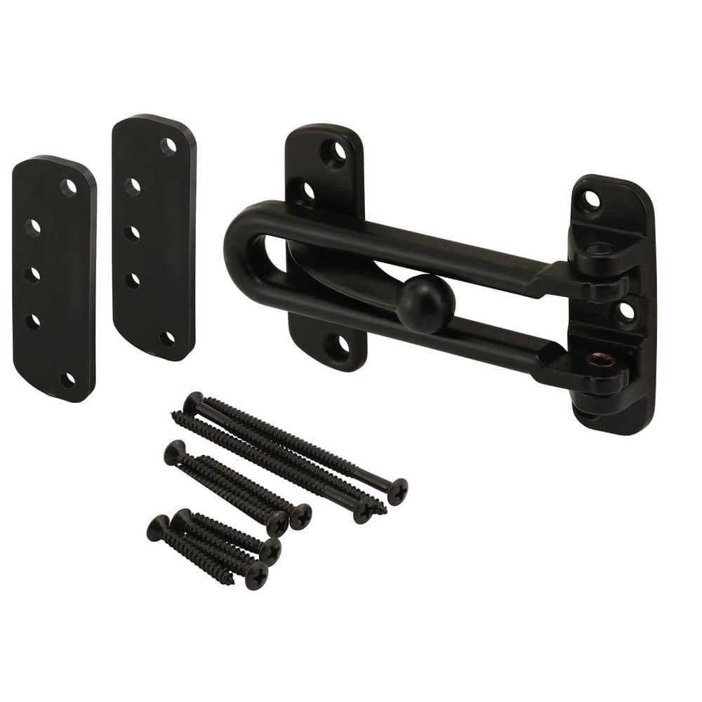 Prime-Line Matte Black Swing Bar Door Guard (1-Pack) (1)