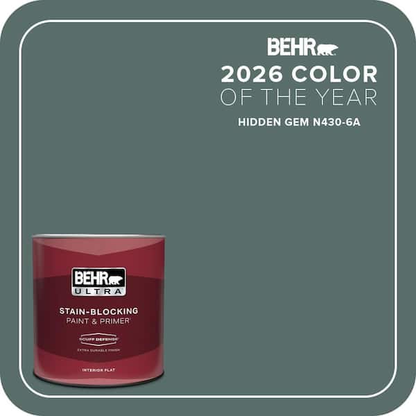 BEHR ULTRA 1 qt. #N430-6A Hidden Gem Extra Durable Flat Interior Paint and Primer (2)