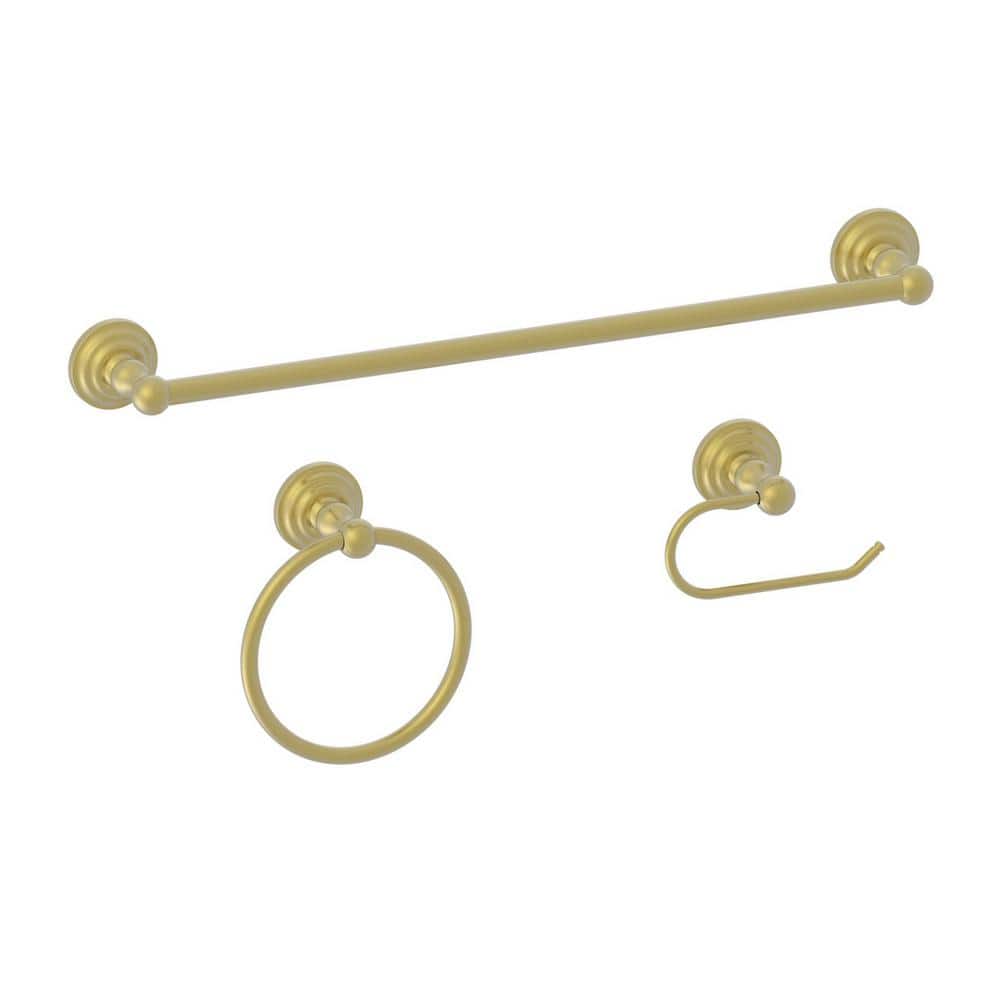 Glacier Bay Deveral Bath Hardware Set with Towel Ring, Toilet Paper Holder, Robe Hook and Towel Bar (1)