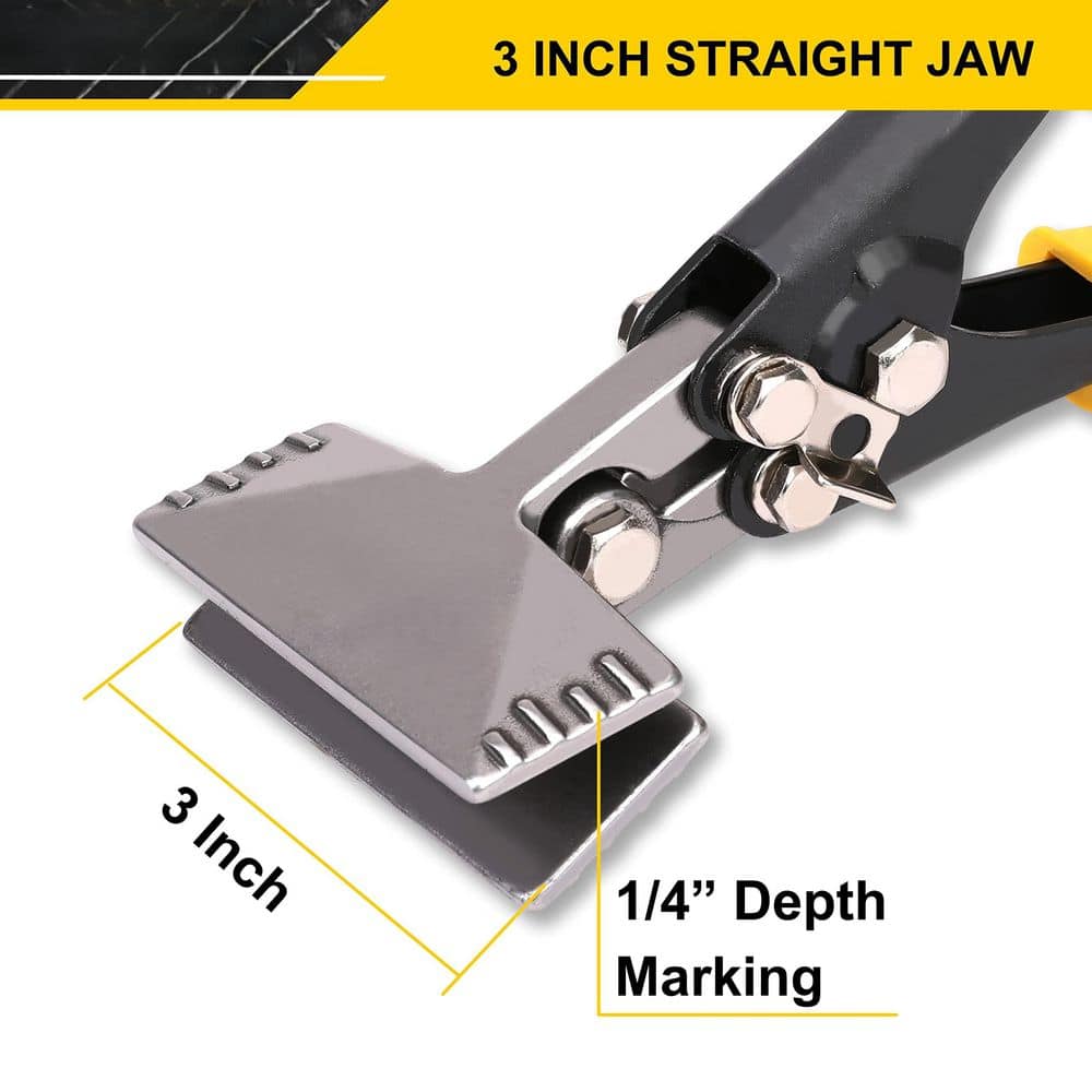 Laybus 3 in. Sheet Metal Bender, Hand Seamer for Metal Flattening, Ideal for HVAC Projects, Ergonomic Straight Flat Smooth Jaw (3)