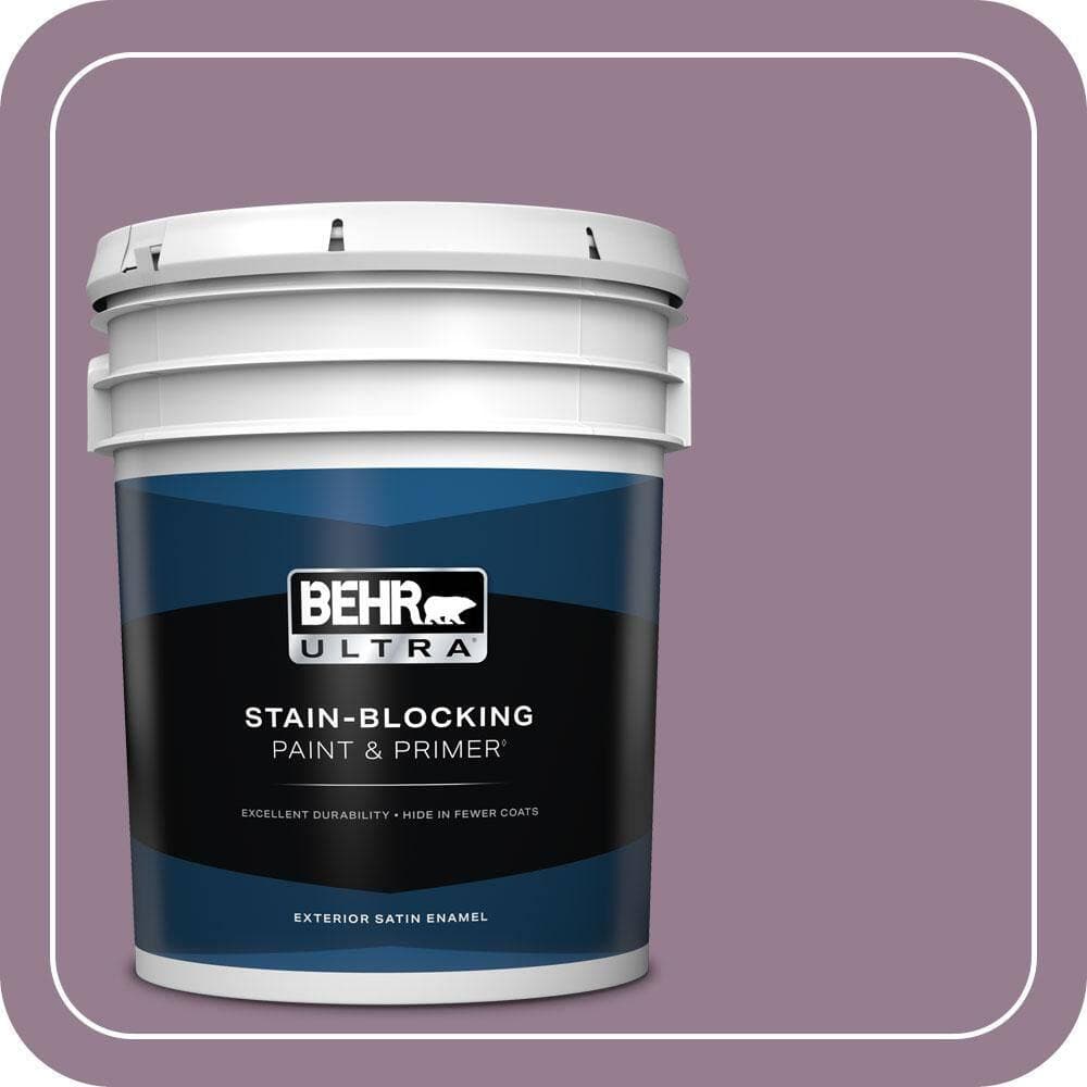 BEHR ULTRA 5 gal. #680F-5 Plum Swirl Satin Enamel Exterior Paint & Primer