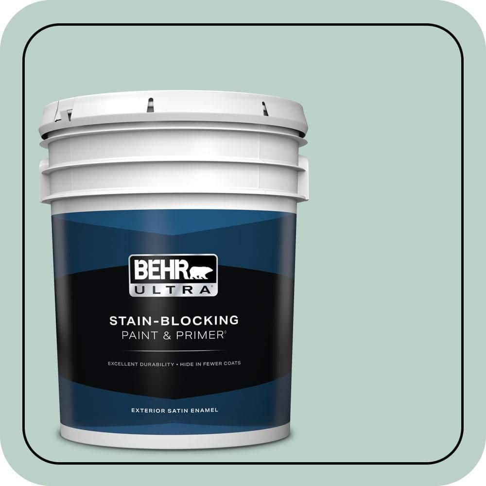 BEHR ULTRA 5 gal. #S420-2 Moon Glass Satin Enamel Exterior Paint & Primer