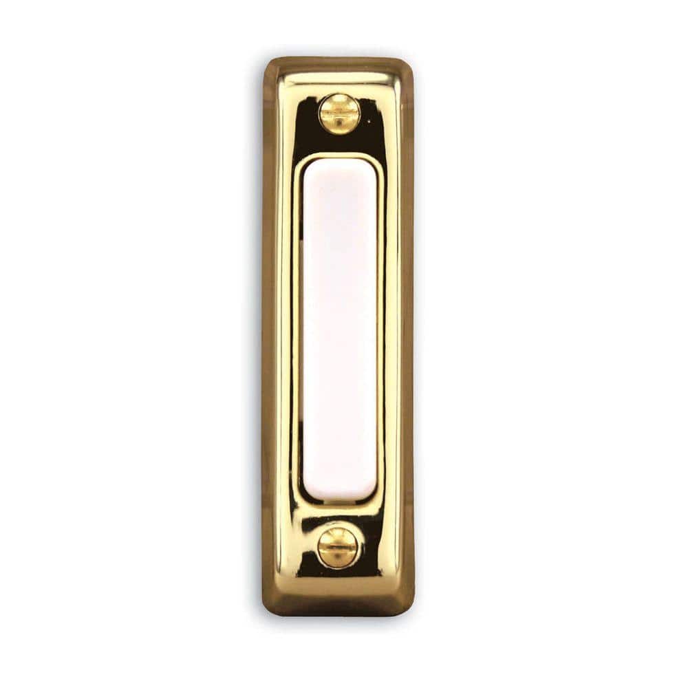 Defiant Wired Doorbell Push Button, Polished Brass