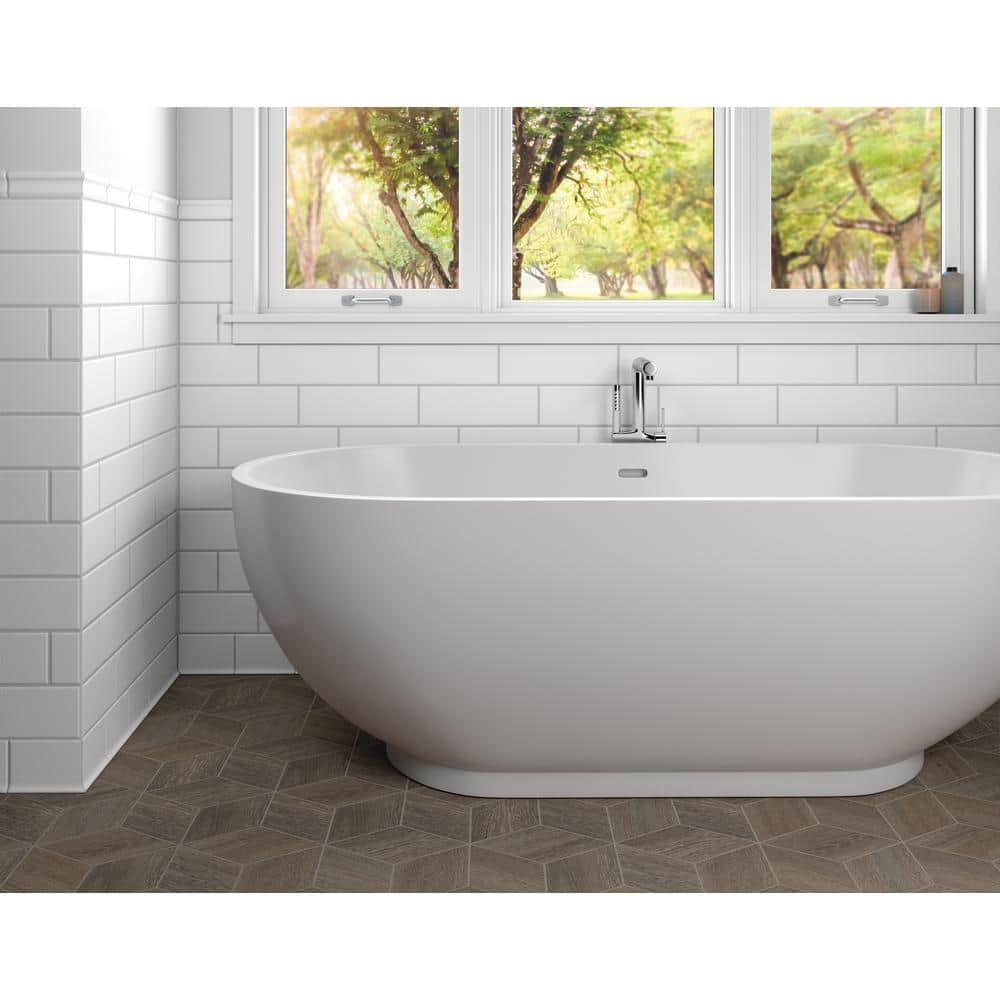 Daltile Restore Bright White 2 in. x 6 in. Glazed Ceramic Chair Rail Trim Tile (0.09 sq. ft./each) (3)