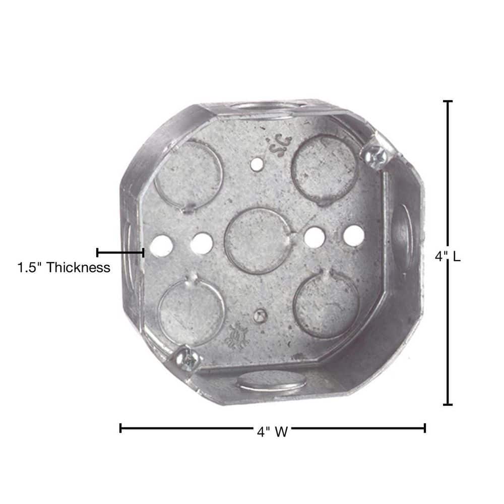 Steel City 4 in. Octagon Box with 1/2 in. Knockouts (5415112-30R) (4)