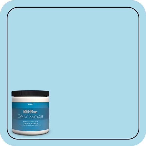 BEHR PREMIUM PLUS 8 oz. #530A-3 Frosty Glade Satin Enamel Interior/Exterior Paint & Primer Color Sample (2)