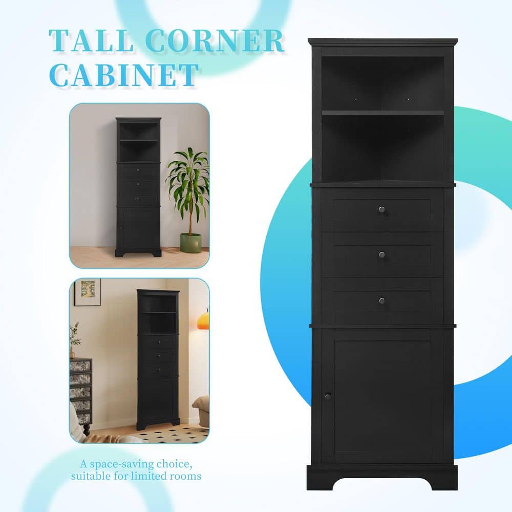 Ximuprmy 23 in. W 13 in. D 69 in. H Freestanding Linen Cabinet (4)