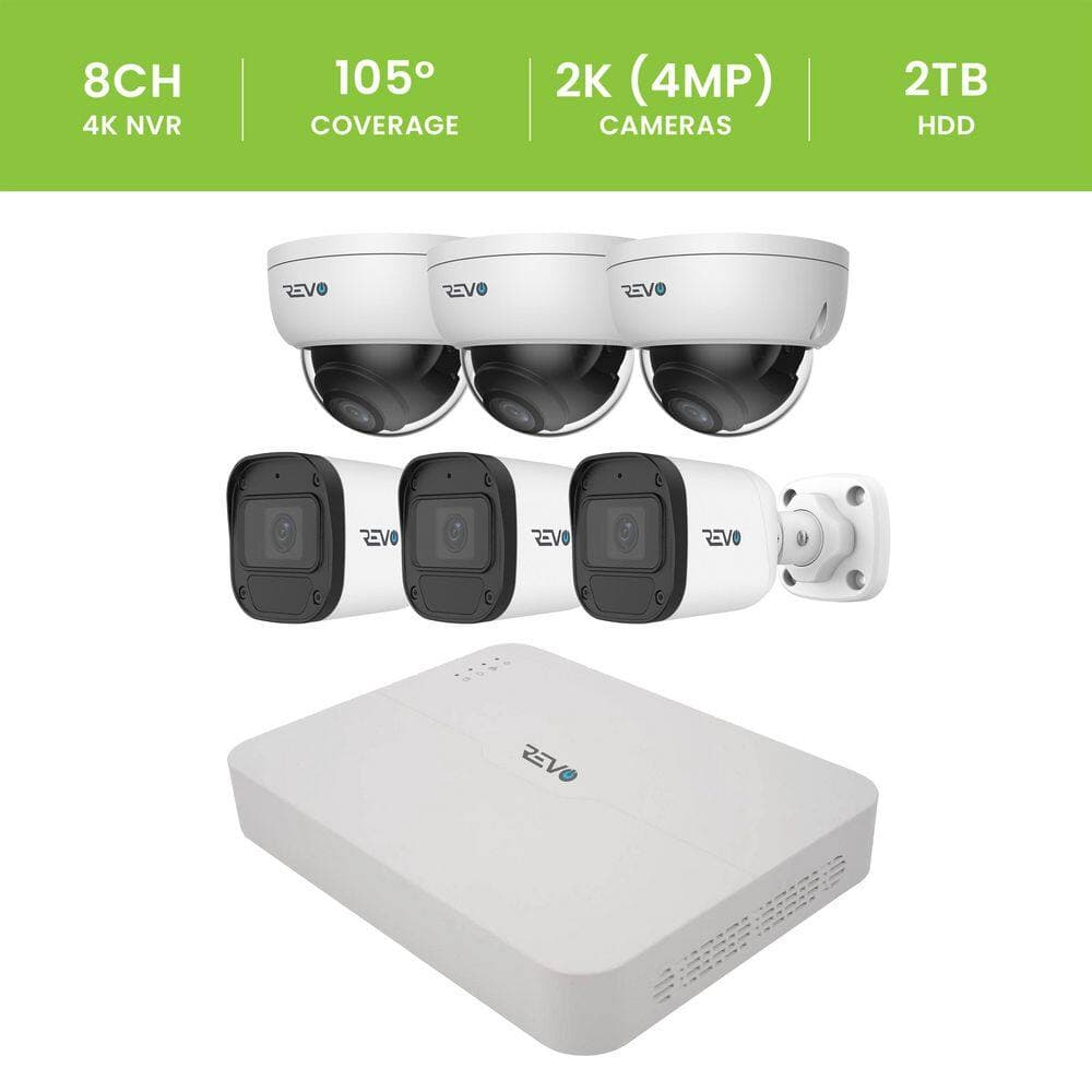 Revo ULTRA BLUE SERIES 4K 8 Channel Wired PoE NVR Smart Security Camera System with 2TB HDD and 6 x 2K (4MP) Cameras (3)