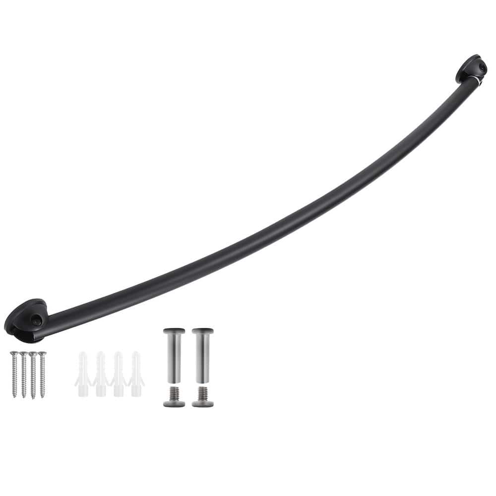 Design House 44 in.-66 in. Steel Curved Shower Rod in Matte Black (1)