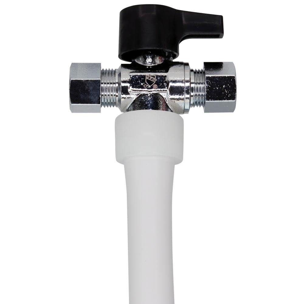 Apollo 1/2 in. Chrome-Plated Brass PEX-A Barb x 3/8 in. Compression Dual Outlet Quarter-Turn Angle Stop Valve (2)
