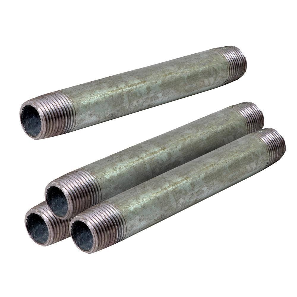 PLUMBFLEX 3/4 in. 7 in. Galvanized Steel Nipple Pipe (4)