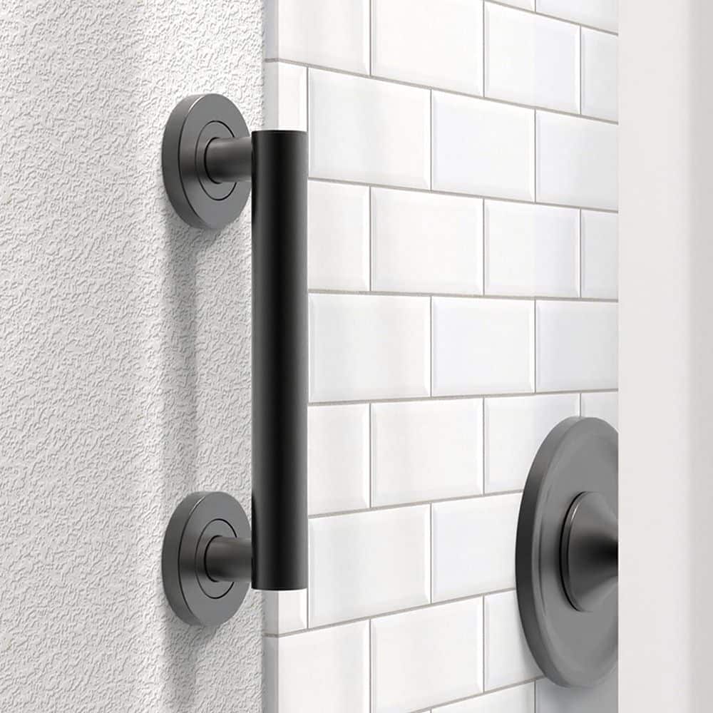 NVNOO 9 in. x 3 in. Matte Black Stainless Steel Safety Grab Bar for Bath, Shower and Toilet (1-Pack) (2)