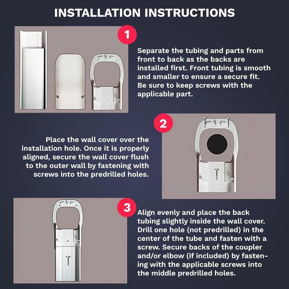 DuctlessAire 3 in. x 7.5 ft. Cover Kit for Air Conditioner and Heat Pump Line Sets - Ductless Mini Split or Central (3)