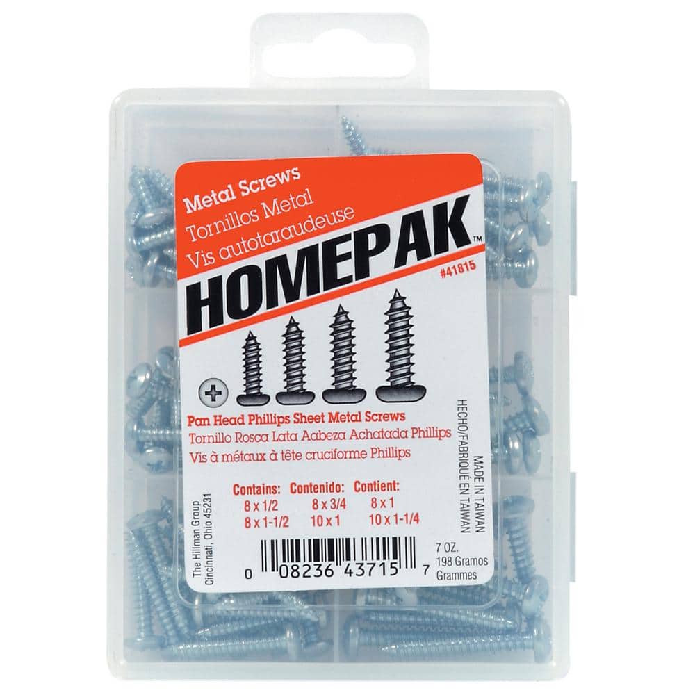 Hillman Homepak Zinc Pan Head Phillips Sheet Metal Screw Assorted Kit (94-Pack) (1)