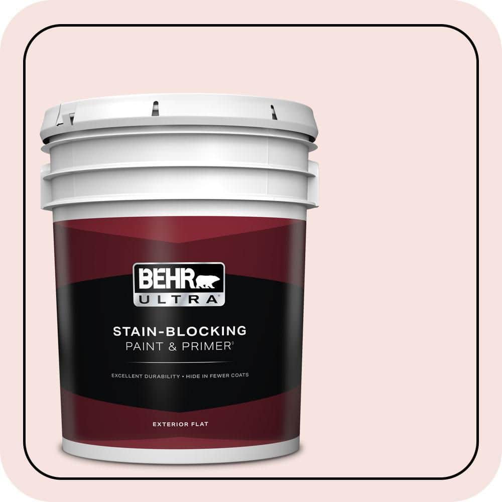 BEHR ULTRA 5 gal. #RD-W02 Candy Floss Flat Exterior Paint & Primer