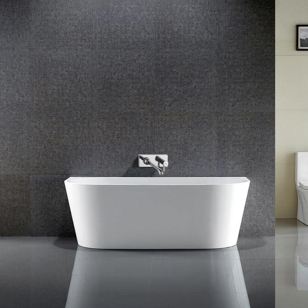 Bellaterra Home 71 in. x 31.5 in. Acrylic Soaking Freestanding Bathtub in Glossy White (3)