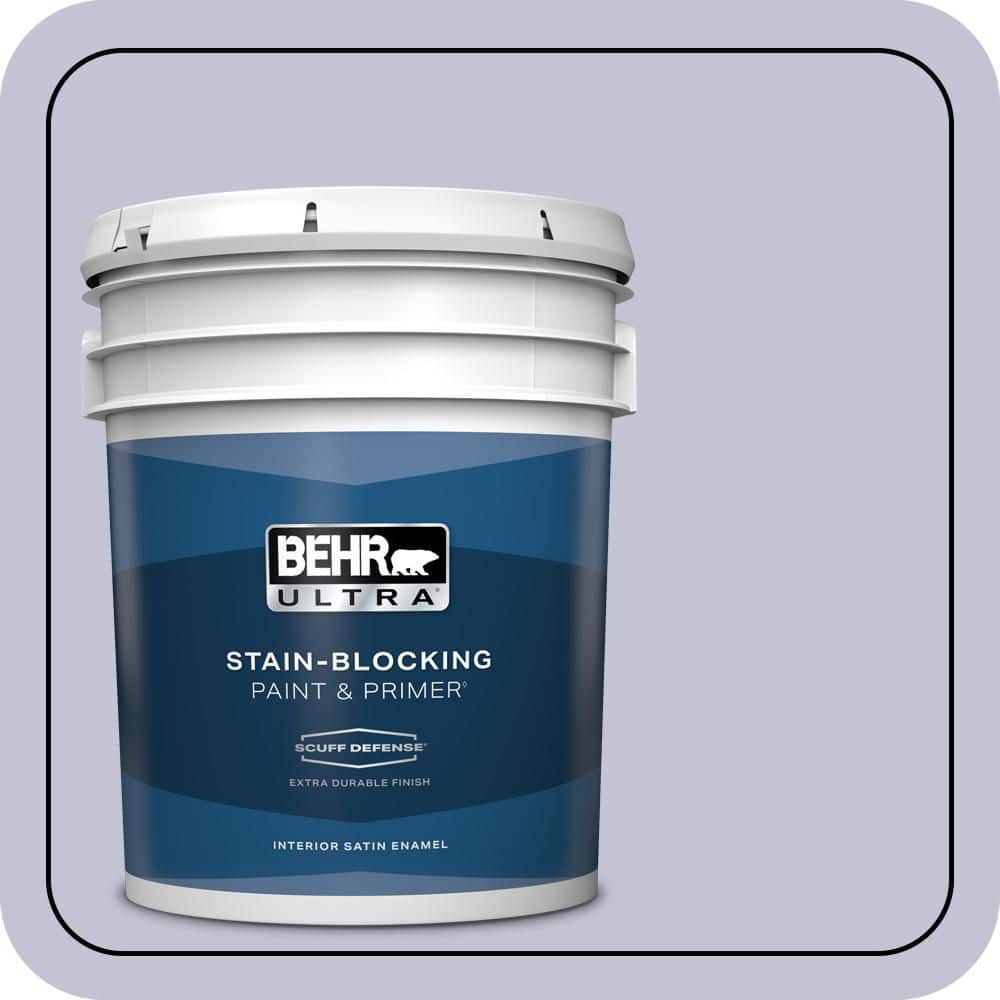 BEHR ULTRA 5 gal. #630E-3 Grape Lavender Extra Durable Satin Enamel Interior Paint & Primer