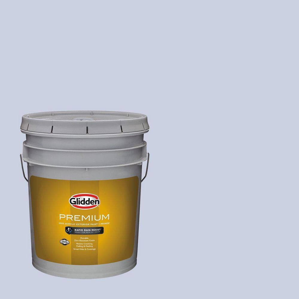 Glidden Premium 5 gal. PPG1245-3 Sweet Emily Semi-Gloss Exterior Latex Paint